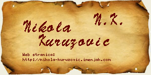Nikola Kuruzović vizit kartica